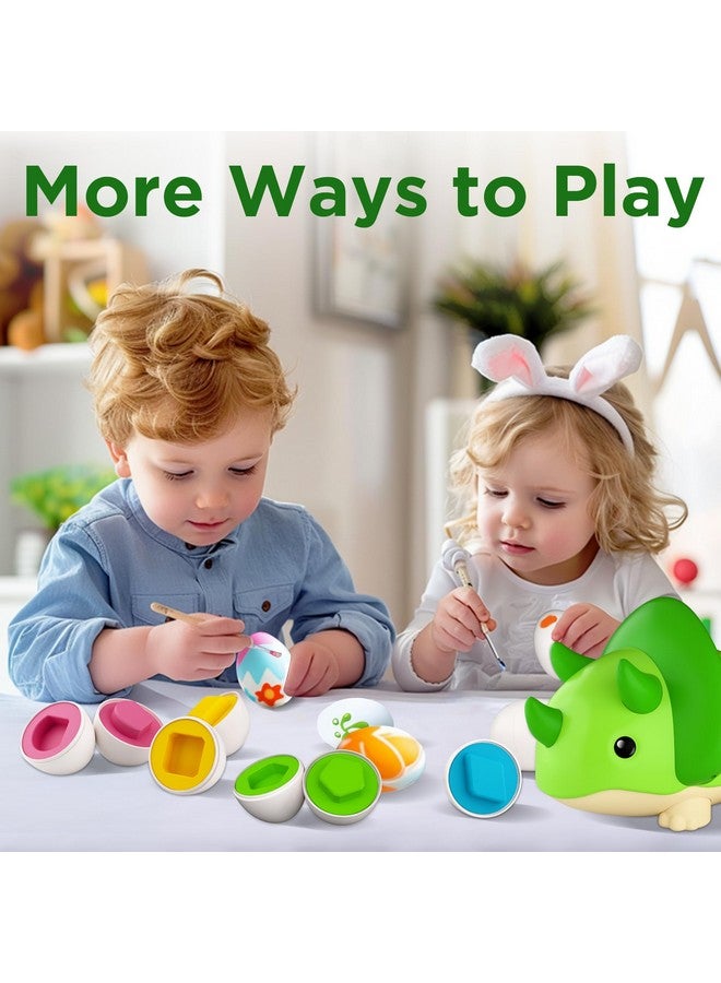 iPlay, iLearn ألعاب البيض المطابقة iPlay و iLearn للأطفال، لعبة الديناصور للأطفال بعمر 2 سنة، لعبة تعليمية مونتيسوري لتعليم الأشكال، هدية عيد ميلاد للأطفال من 18 شهر إلى 2 3 4 سنوات، الأولاد والبنات الرضع - Image 2