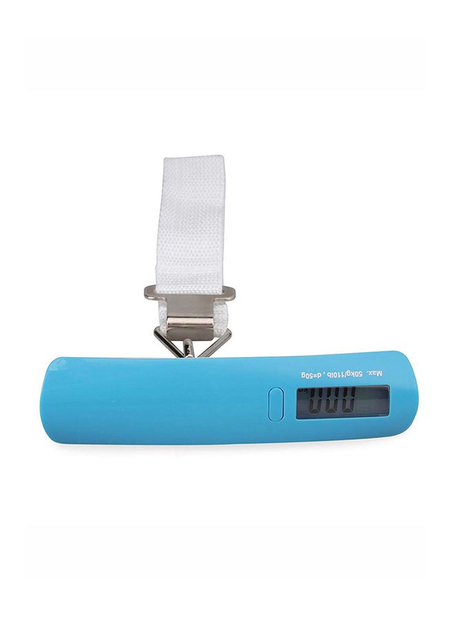 Loquat Portable Mini Electronic Digital Hanging Scale Luggage Hook Blue/White 3.5 x 13.5 x 2centimeter - Image 1