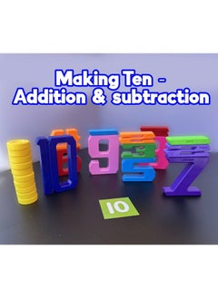 Skoolzy Number Blocks & Coins Counting Stacking 20 Piece Set Toddler Toys Preschool Learning Activities Stem Montessori Toys For Toddlers Homeschool Kids Learning Toys Ages 18 Months+ Includes Ebook  - Image 5