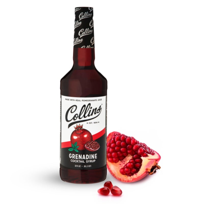 Collins Chicago Collins Grenadine Syrup, Real Pomegranate Juice and Sugar, Craft Cocktail Syrup, Drink Mixers, 32 oz - Image 1