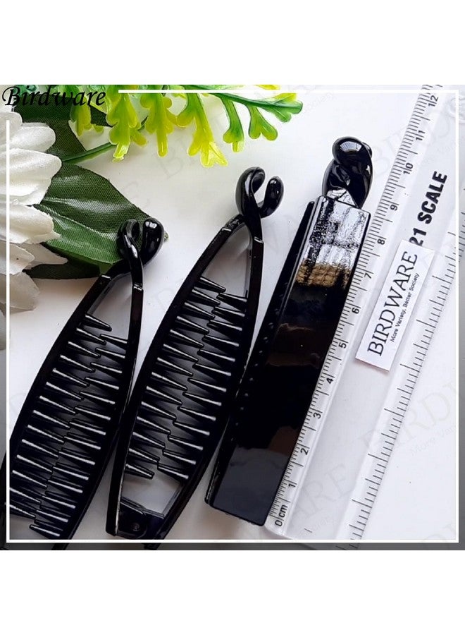 BIRDWARE Hair Clips Big-Size Multi Color Imported Rubber Acrylic Material Stone Butterfly Hair Clips For Women | Hair Clutchers (Multi colour Banana clips Pk of 4) - Image 4