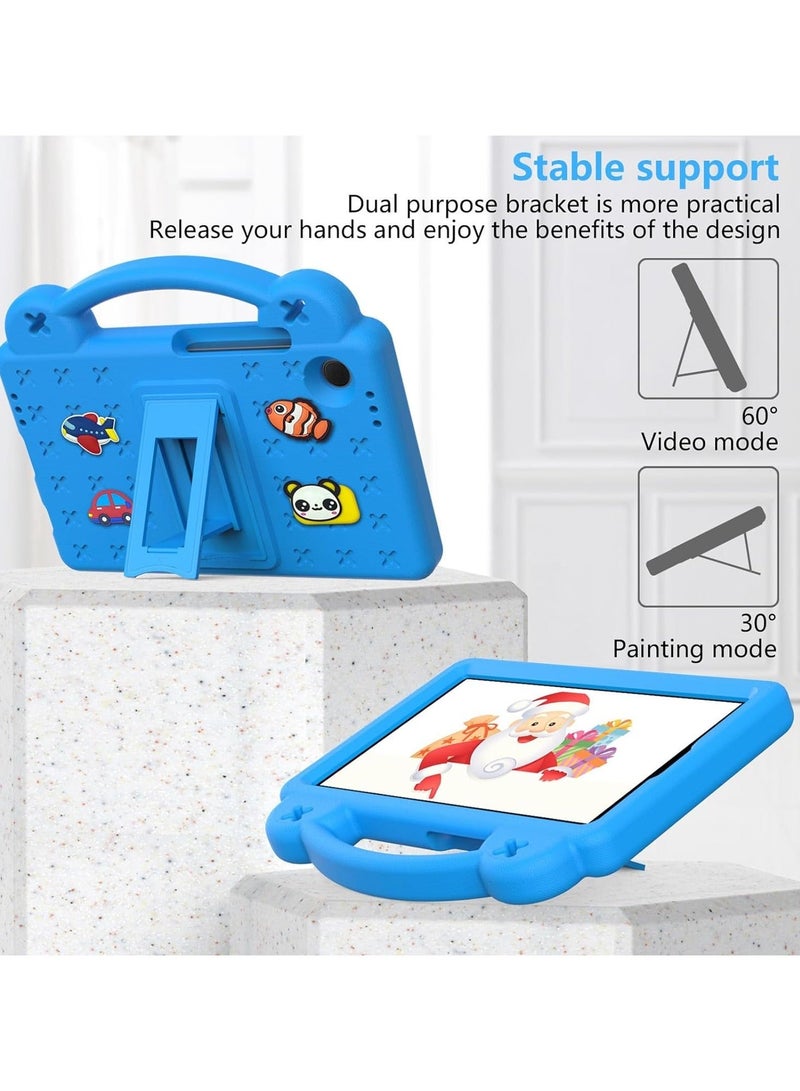 Compatible with Samsung Galaxy Tab A9 (2023), Shockproof Protective Case with Shoulder Strap Handle Holder, Lightweight EVA Kid-friendly, Drop Resistant (Blue) - Image 4