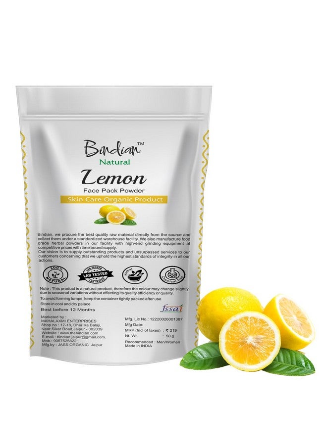 Bindian Lemon Powder for Men & Women | Natural Face Pack Powder (50g) - Image 1