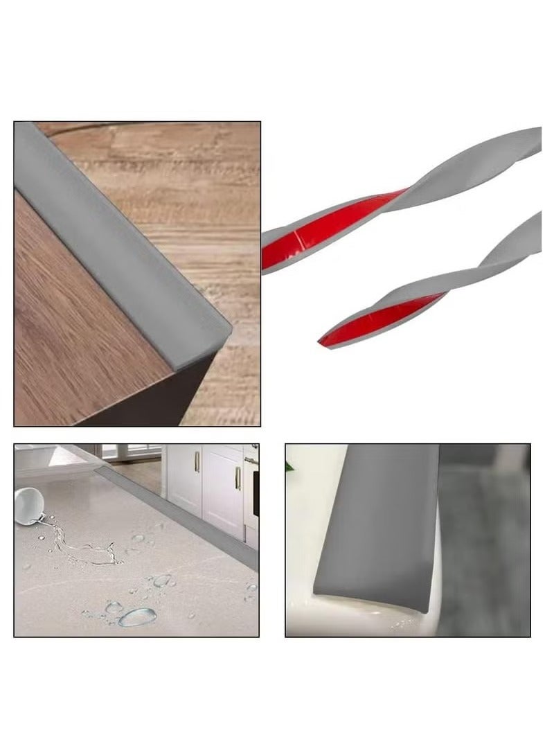 Bathroom Waterproof Strip, Shower Threshold, Dry and Wet Separation for Bathroom and Countertop Sink, Self-Adhesive Anti Slip, Adjustable Size, Retention System and Keeps Water Inside, Suitable for Bathroom and Kitchen(1M)  - Image 4