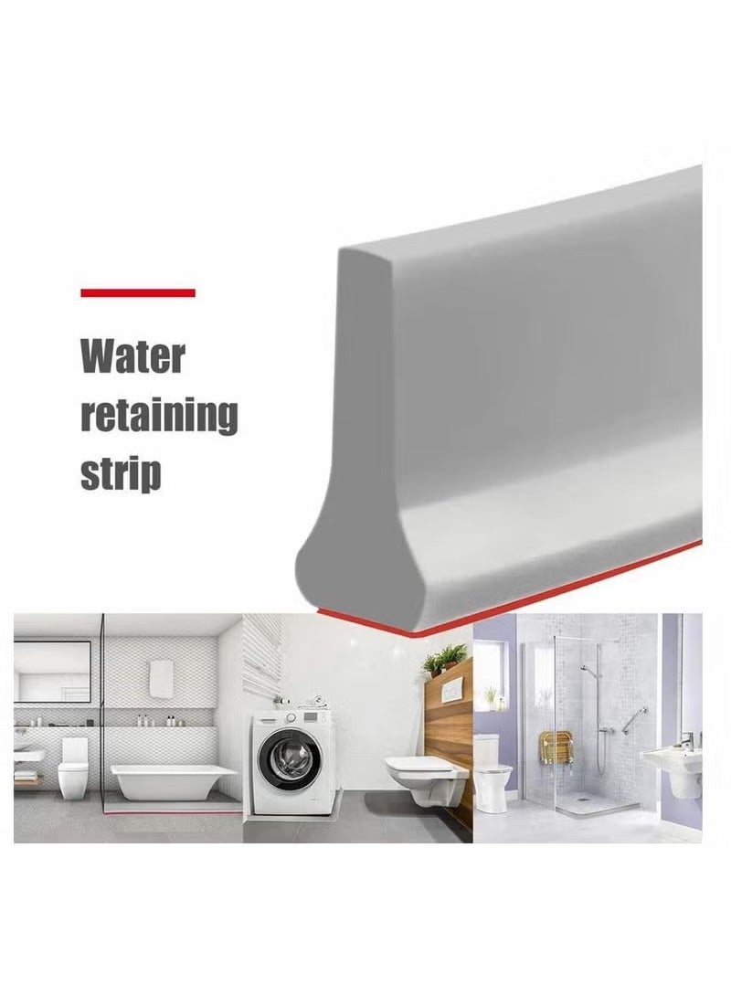 Bathroom Waterproof Strip, Shower Threshold, Dry and Wet Separation for Bathroom and Countertop Sink, Self-Adhesive Anti Slip, Adjustable Size, Retention System and Keeps Water Inside, Suitable for Bathroom and Kitchen(1M)  - Image 3