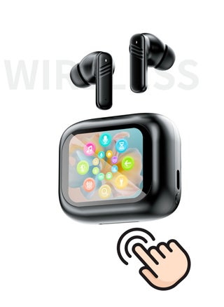True Wireless Active Noise Cancel ANC Earphones TWS In-ear Earbuds, 2’’ Full Color Display Smart Touch Control Screen Charging Case, Remote Selfie Photograph, ENC HiFi Stereo Headphones Evoke Siri, Bluetooth 5.4 (Cosmos Black) - pzsku/Z6E3FBB2CDBC458E69EE8Z/45/1743827805/ac9d20ee-994f-475b-a756-22157630ba59