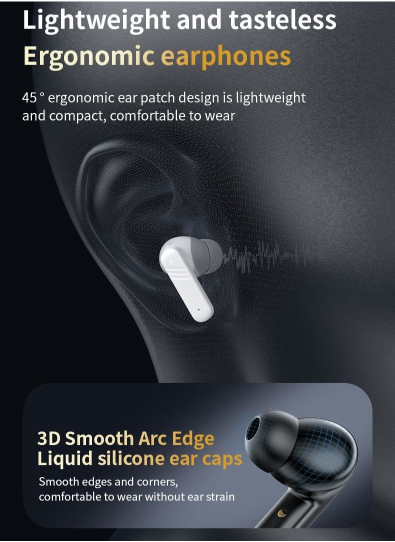 True Wireless Active Noise Cancel ANC Earphones TWS In-ear Earbuds, 2’’ Full Color Display Smart Touch Control Screen Charging Case, Remote Selfie Photograph, ENC HiFi Stereo Headphones Evoke Siri, Bluetooth 5.4 (Cosmos Black)