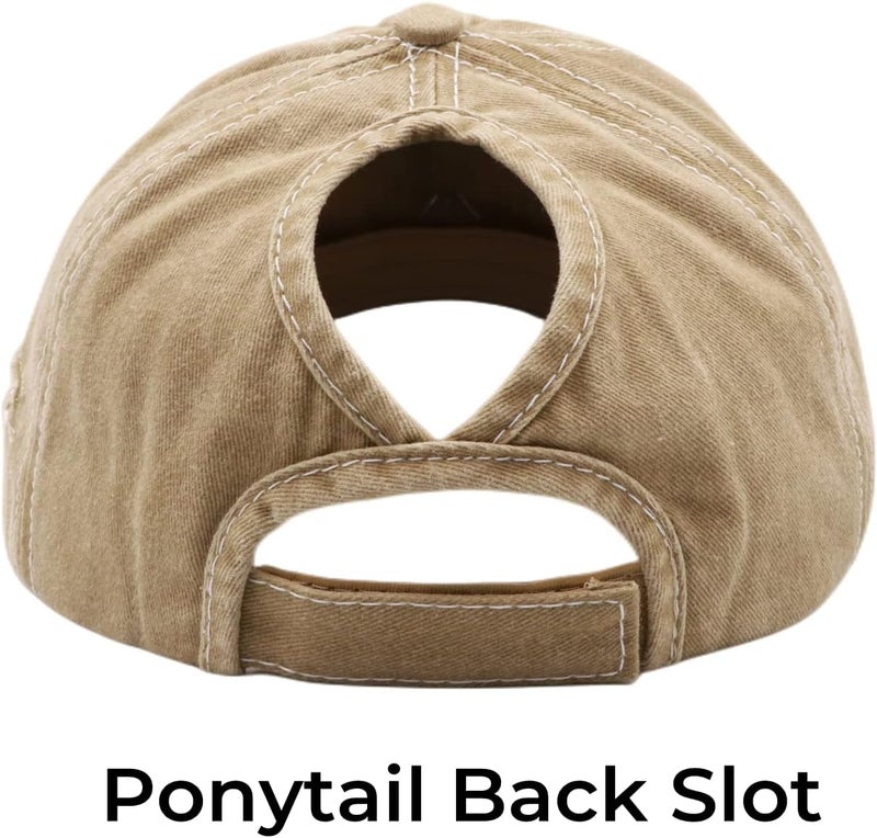 ProMindFun Womens Pony Hat High Ponytail Baseball Cap Girls Messy Bun Caps Camouflage Trucker Bad Hair Day Adjustable Dad Hat - Image 4