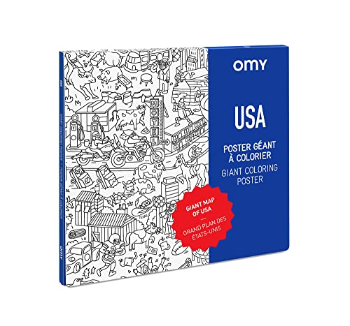 omY Omy Giant Coloring Poster, USA, Map of The United States of America, 40 x 28 inches, Creative Play and Fun for Kids and  - Image 2