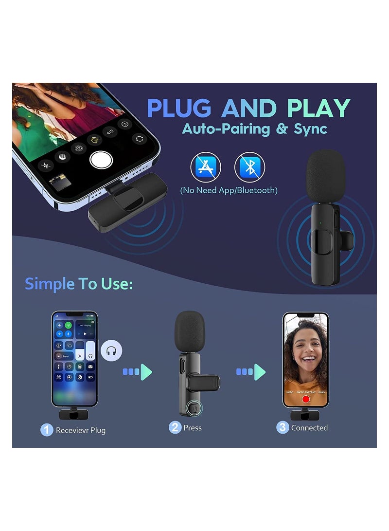 2 in 1 iphone or type-c Wireless Lavalier Microphone For IPhone, Plug Play, Portable Audio Video Recording Mic for Youtube, Live Stream, Vlog, Interview, Laptops PC - Image 5