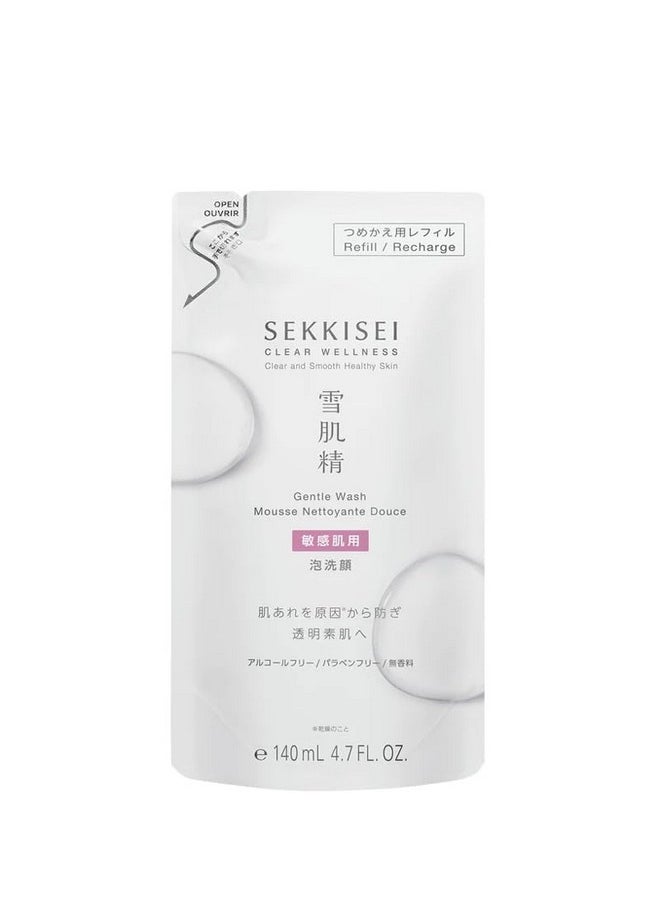 Sekkisei Clear Wellness Gentle Wash Refill Facial Cleanser For Sensitive Skin 4.7 Ounce  - Image 1