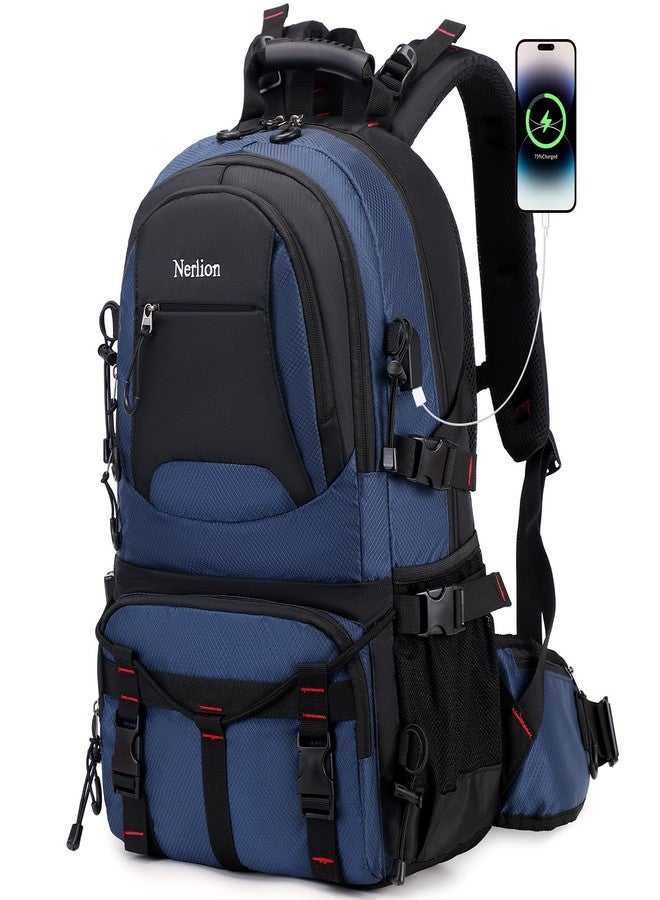 NerIion 40L Hiking Backpack Travel Backpack for Men Women Camping Waterproof Outdoor Hiking Daypack Lightweight Backpack (Blue) - Image 1