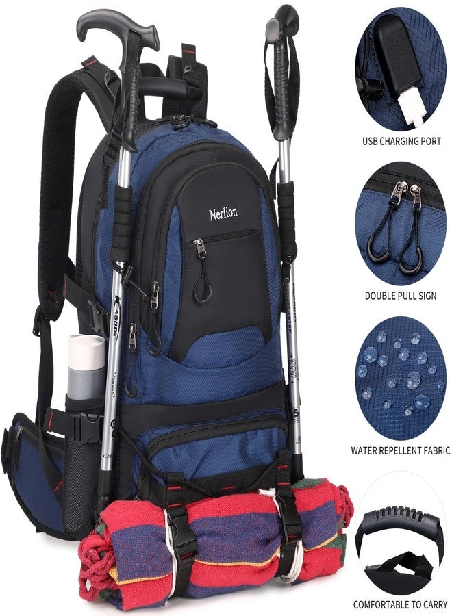 NerIion 40L Hiking Backpack Travel Backpack for Men Women Camping Waterproof Outdoor Hiking Daypack Lightweight Backpack (Blue) - Image 2