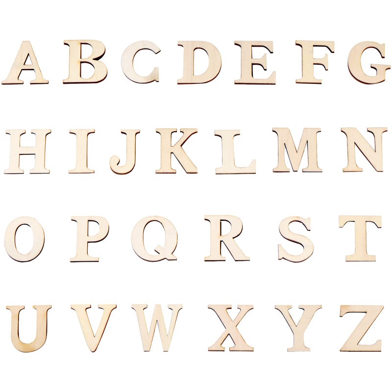 Hicarer Hicarer 52Piece 18 Inch Capital Wooden Alphabet Letters for Crafts Wall Decor  Kids Learning ABCs