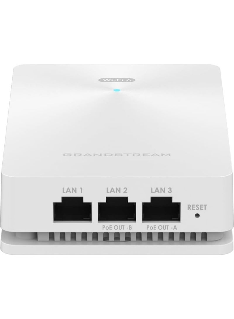 Grandstream GWN7661E AX3000 Wi-Fi 6 In-Wall Access Point, Dual Band 2.4GHz/5GHz, 3Gbps, 4 Gigabit Ports, PoE/PoE+, MU-MIMO OFDMA, WPA3, White - Image 4