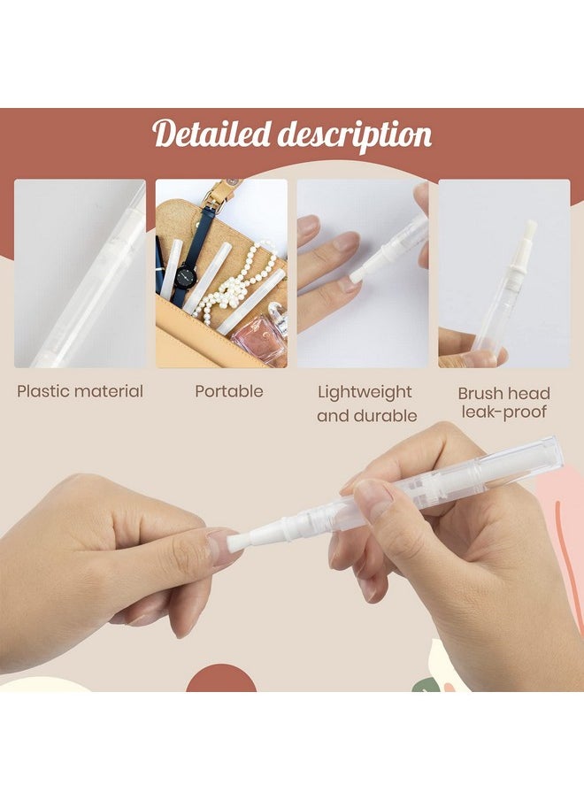 ICYANG ICYANG 10 Pieces Nail Cuticle Oil Pens Brush Dispenser Empty Lip Gloss Tubes Teeth Whitening Pen Cuticle Whitening Pens Brush Dispenser Mini Lipgloss  - Image 3