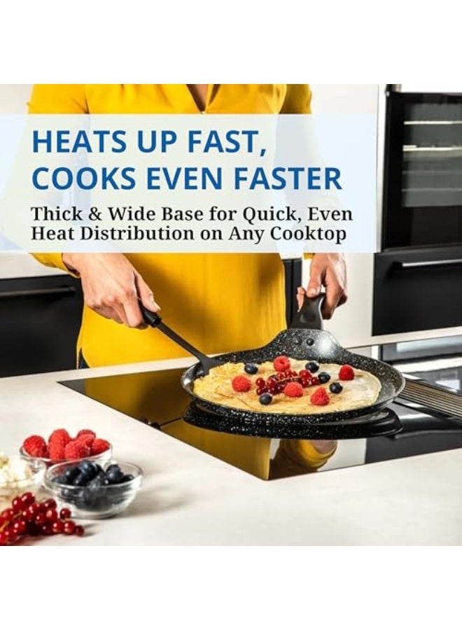 Westinghouse USA Crepe Pan - 28 CM - Cast Aluminium Cookware, 3 Layers Black Marble, Non-Stick & Lightweight, Perfect for Healthy Cooking - Image 5