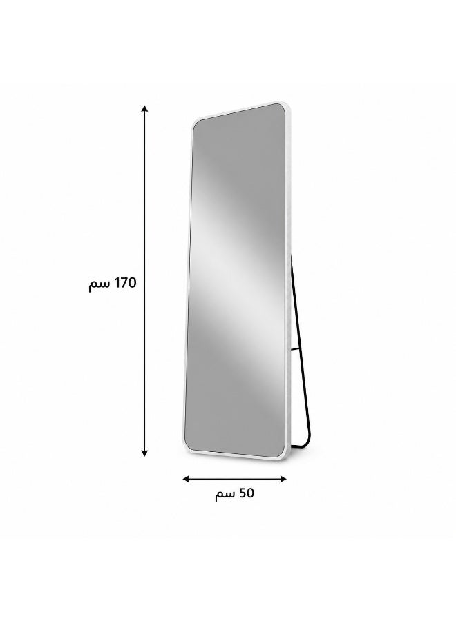 alsaada home Rectangular Wall Mounted Decor Mirror with Metal Frame, 170x50 cm - SILVER - Image 3