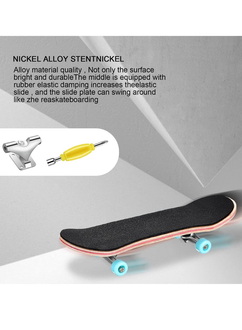 SOLARAE 2-Pack Wooden Mini Finger Skateboard Park Set with Screwdriver - Professional Fingerboard Kit for Teens and Adults - Novelty Fingertip Movement Toys - Image 3