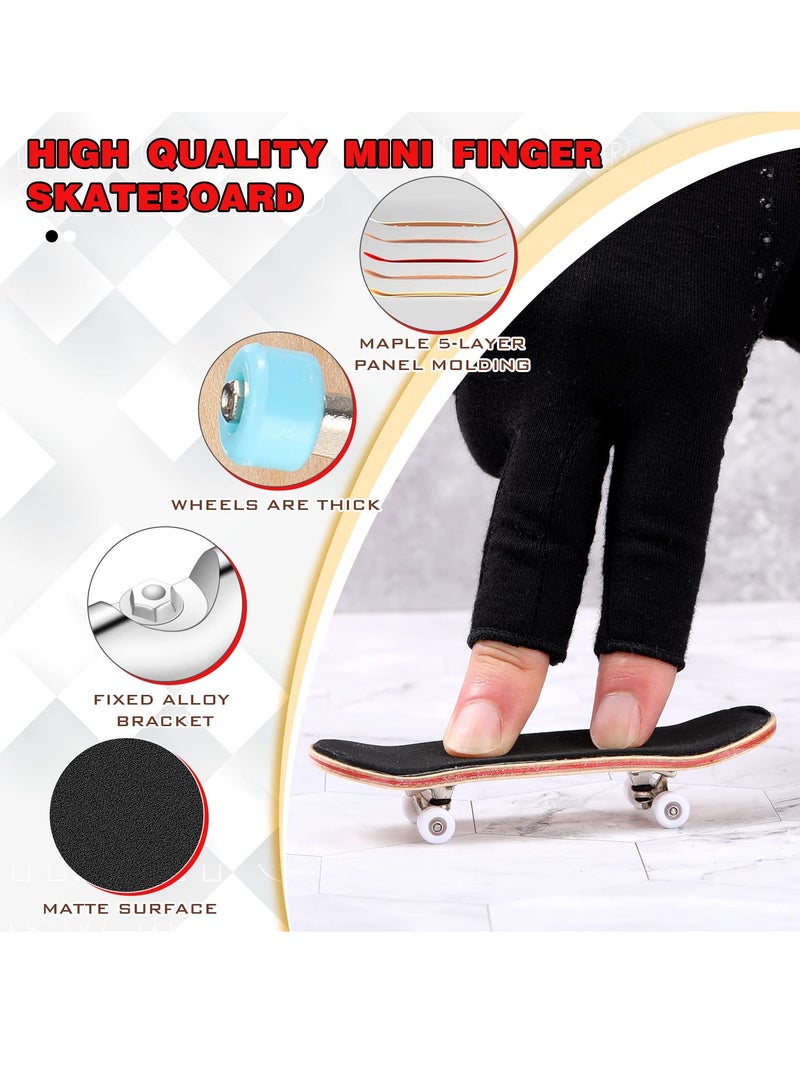 SOLARAE 2-Pack Wooden Mini Finger Skateboard Park Set with Screwdriver - Professional Fingerboard Kit for Teens and Adults - Novelty Fingertip Movement Toys - Image 4