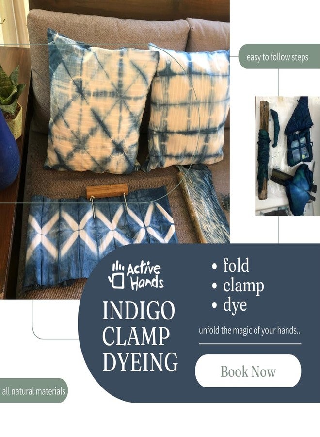 Active Hands Natural Indigo Dye Clamp Shibori Hobby Craft DIY Kit/Indigo Shibori Dyeing/Indigo Clamp Dyeing/DIY Herbal Tie & Dye Kit - Image 3