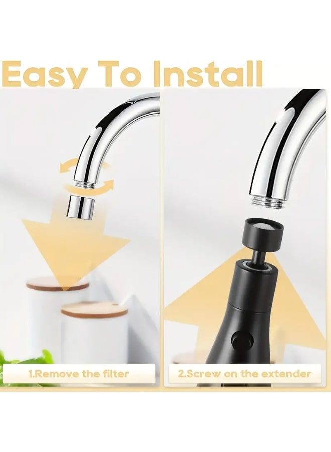 Rotating Kitchen Faucet Extender with Splash-Proof Booster Nozzle - Image 3