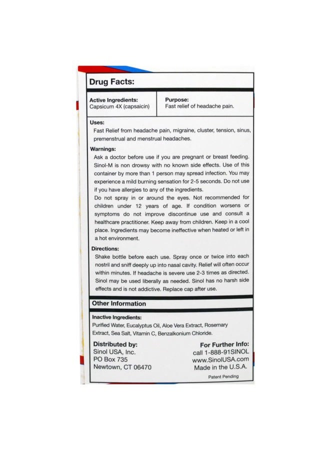 Sinol Headache Relief Spray,15ml - Image 2