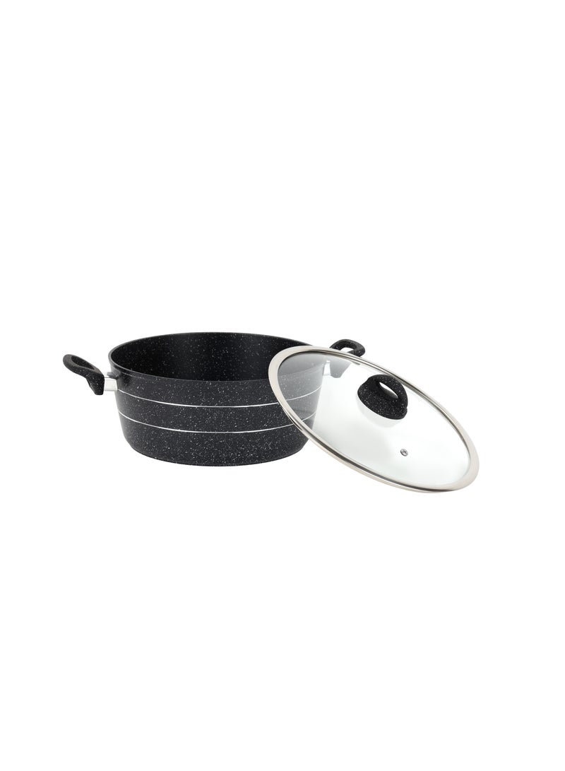 Royalford 26 cm Smart Granite Series Casserole- RF11866/ Forged Aluminium Cookware with Nonstick Granite Coating, Compatible with Induction, Hot Plate, Halogen, Ceramic, Gas Cooktops/ with Glass Lid and Soft Touch Handles, Perfect for Cooking Stews, Curries, Soups, Rice, Etc. - Image 2