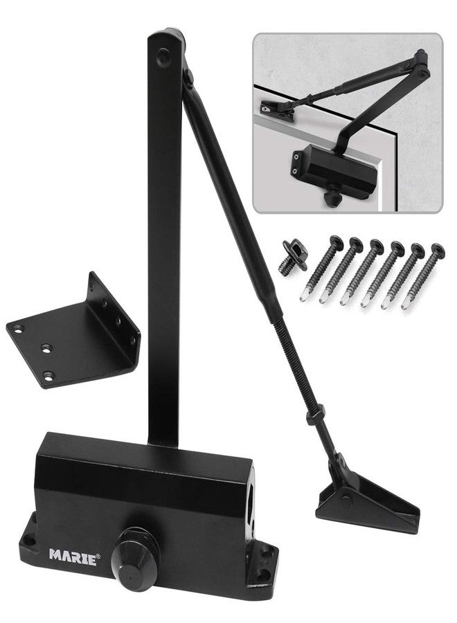 MARIE Automatic Adjustable Size 3 Spring Hydraulic Door Closer Heavy Duty Auto Closer for Residential and Commercial Doors, Black - Image 1
