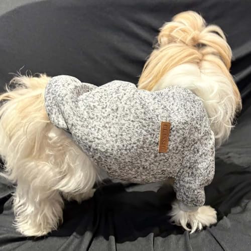 Lulala Dog Classic Knitwear Sweater, Fleece Coat only for Small Dog & Puppies, Warm Pet Dog Cat Clothes, Soft Puppy Customs (Grey-6 Inch) - Image 2