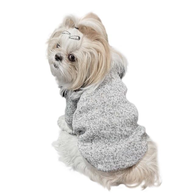Lulala Dog Classic Knitwear Sweater, Fleece Coat only for Small Dog & Puppies, Warm Pet Dog Cat Clothes, Soft Puppy Customs (Grey-6 Inch) - Image 1