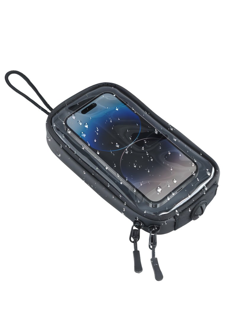 حقيبة خزان دراجة نارية، حقيبة خزان دراجة نارية عالمية مع مغناطيس، حقائب هاتف دراجة نارية، حقيبة حامل هاتف مغناطيسية لخزان الدراجة النارية مع نافذة شفافة - Image 1