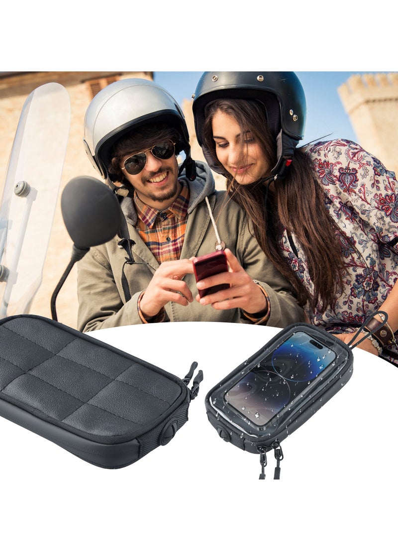 حقيبة خزان دراجة نارية، حقيبة خزان دراجة نارية عالمية مع مغناطيس، حقائب هاتف دراجة نارية، حقيبة حامل هاتف مغناطيسية لخزان الدراجة النارية مع نافذة شفافة - Image 4