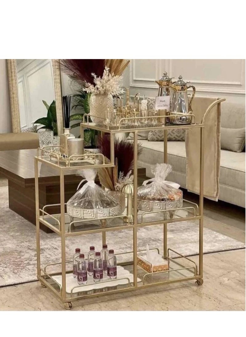 fan baytk - Versatile serving trolley with elegant design: 80cm L x 30cm W x 90cm H - perfect for home events and parties - Image 1