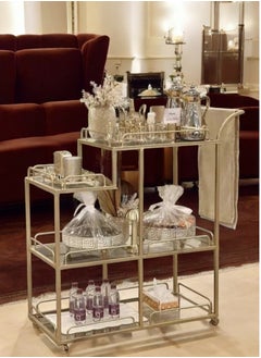 fan baytk Versatile serving trolley with elegant design: 80cm L x 30cm W x 90cm H - perfect for home events and parties  - Image 3