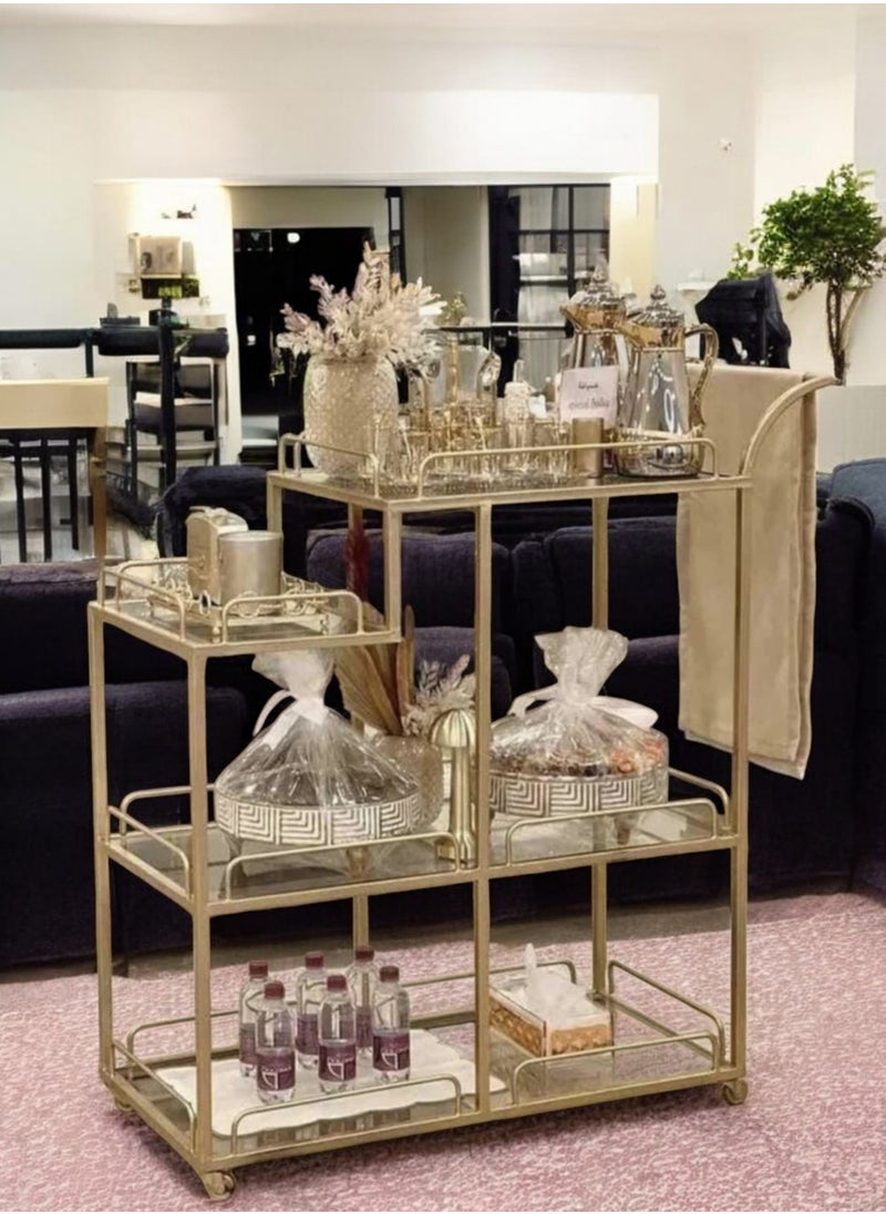 fan baytk - Versatile serving trolley with elegant design: 80cm L x 30cm W x 90cm H - perfect for home events and parties - Image 1