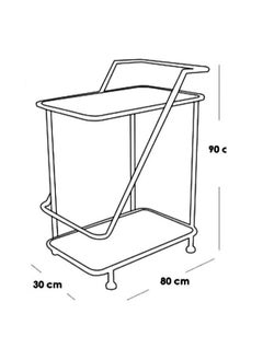 fan baytk Versatile serving trolley with elegant design: 80cm L x 30cm W x 90cm H - perfect for home events and parties  - Image 4