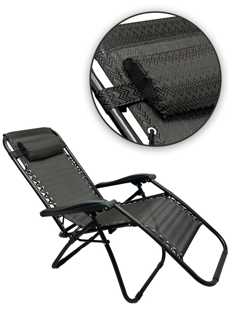 RENOVO 2 Piece Patio Chaise Lounges Chair gravity chair with adjustable backrest and footrest Sunlounger for Poolside Backyard and Beach - Image 5