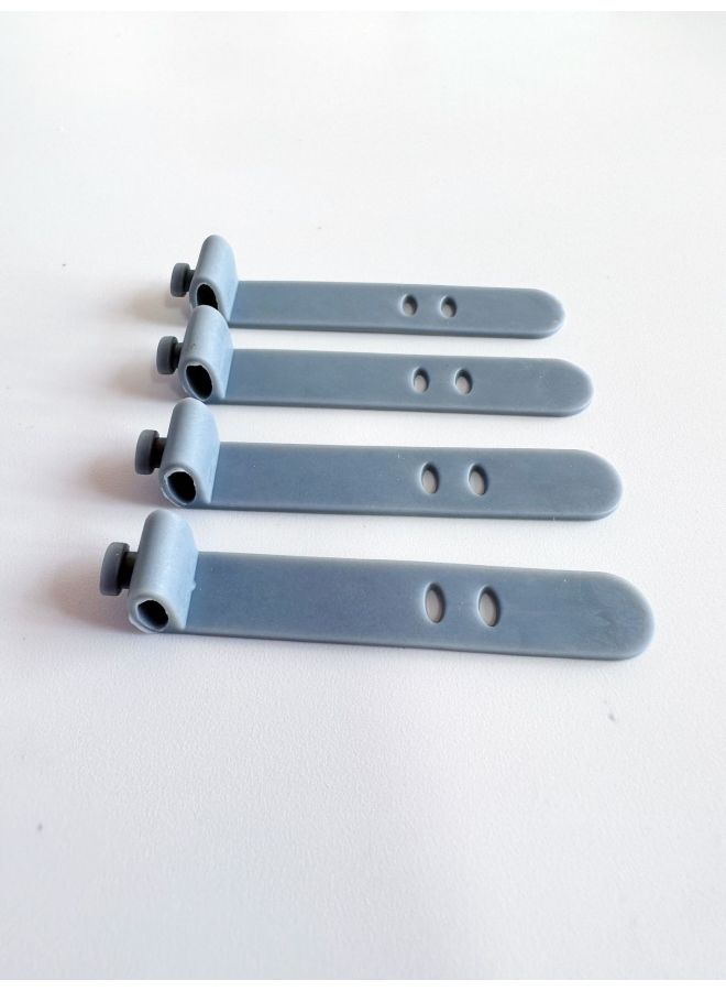 Loquat 95mm Silicone Cable Ties Earphone Organizer Data Cable Ties Desktop Convenient Bundling Charging Winder-Color:Gray 2-hole Oval Buckle (64 * 10mm) - Image 1