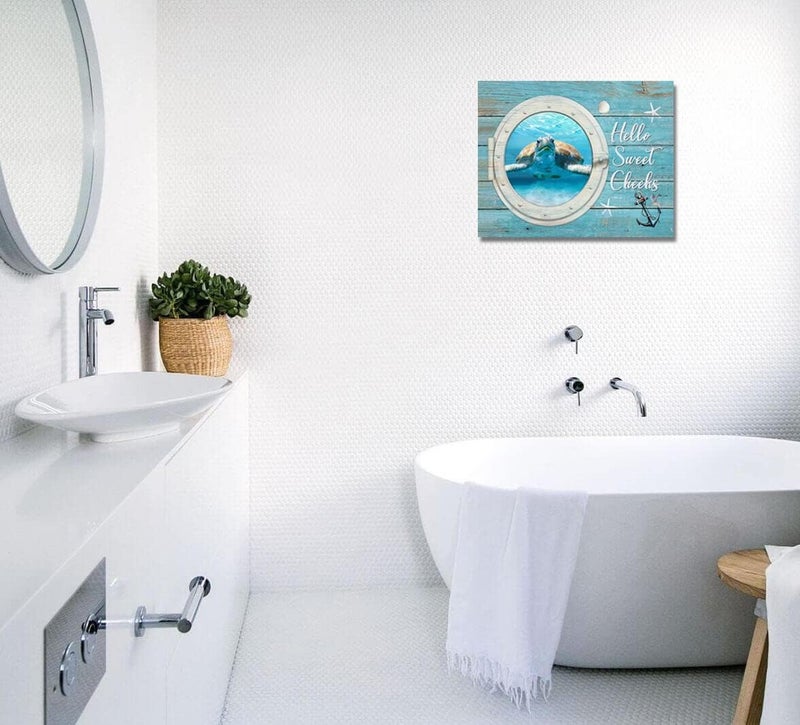 SweetFox Sea Turtle Nautical Canvas Wall Art - Image 4