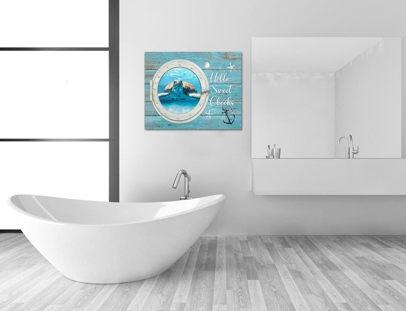SweetFox Sea Turtle Nautical Canvas Wall Art - Image 5