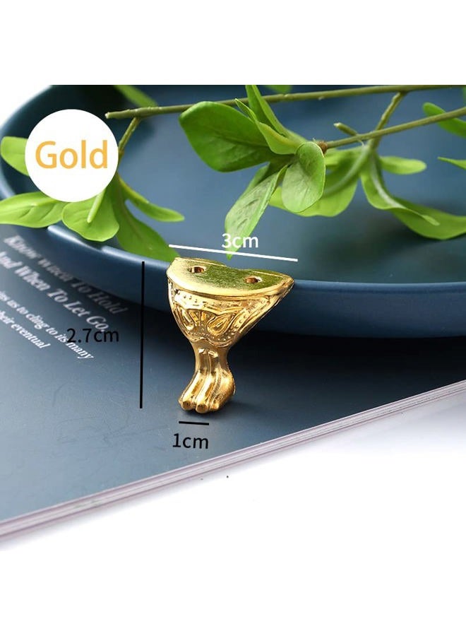 Olldag 24 Pcs Antique Brass Box Legs Feet For Wood Case Jewelry Chest Storage Corner, Protector Zinc Alloy Embossing Wooden Decor Cases, Cabinets (Gold) - Image 2