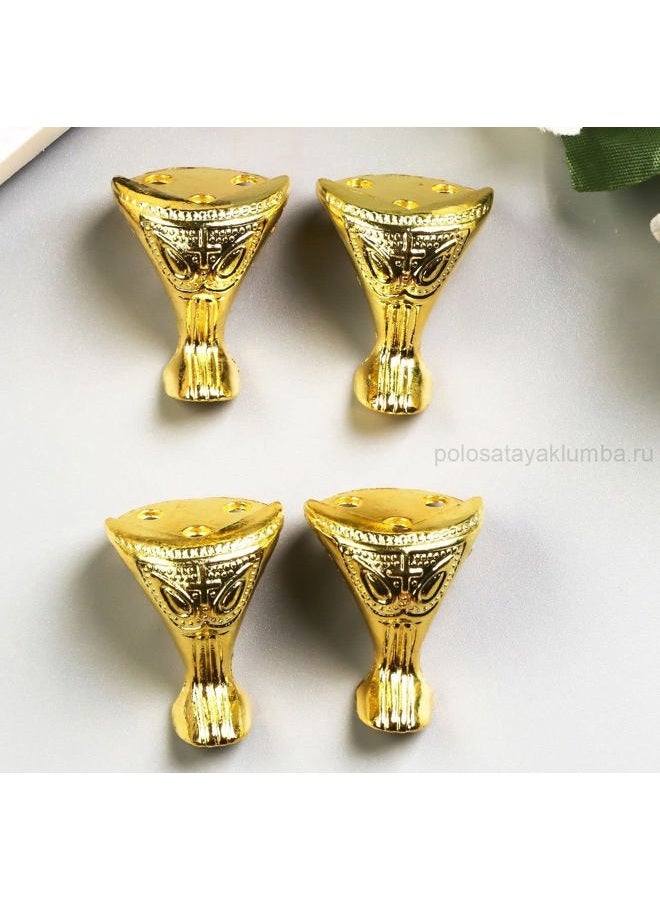 Olldag 24 Pcs Antique Brass Box Legs Feet For Wood Case Jewelry Chest Storage Corner, Protector Zinc Alloy Embossing Wooden Decor Cases, Cabinets (Gold) - Image 5