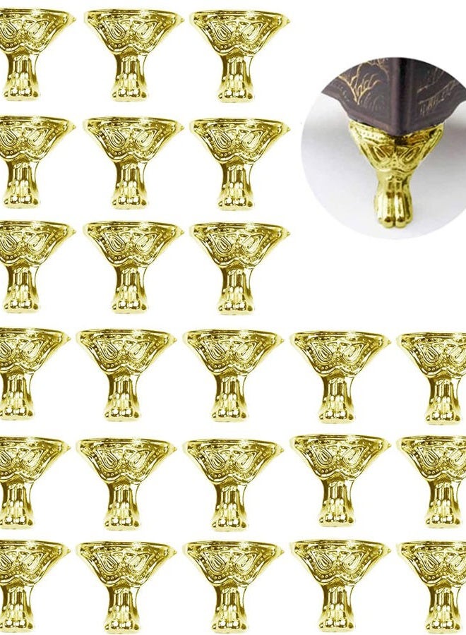 Olldag 24 Pcs Antique Brass Box Legs Feet For Wood Case Jewelry Chest Storage Corner, Protector Zinc Alloy Embossing Wooden Decor Cases, Cabinets (Gold) - Image 1