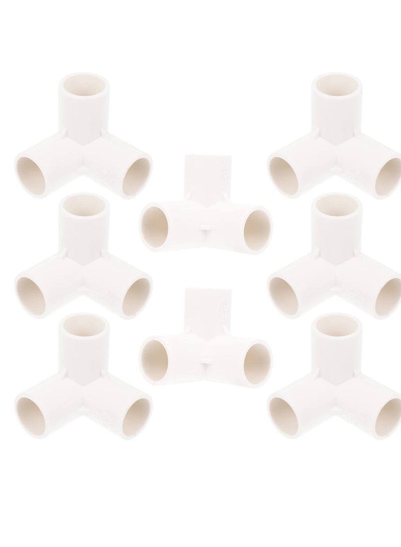 SYOSI 3 طرق تركيبات PVC الكوع، 8 قطع محولات أنابيب المياه زاوية الأنابيب، موصلات ملحقات الأنابيب وصلات التوصيل لرفوف PVC DIY هيكل دعم الحديقة أبيض  - Image 1