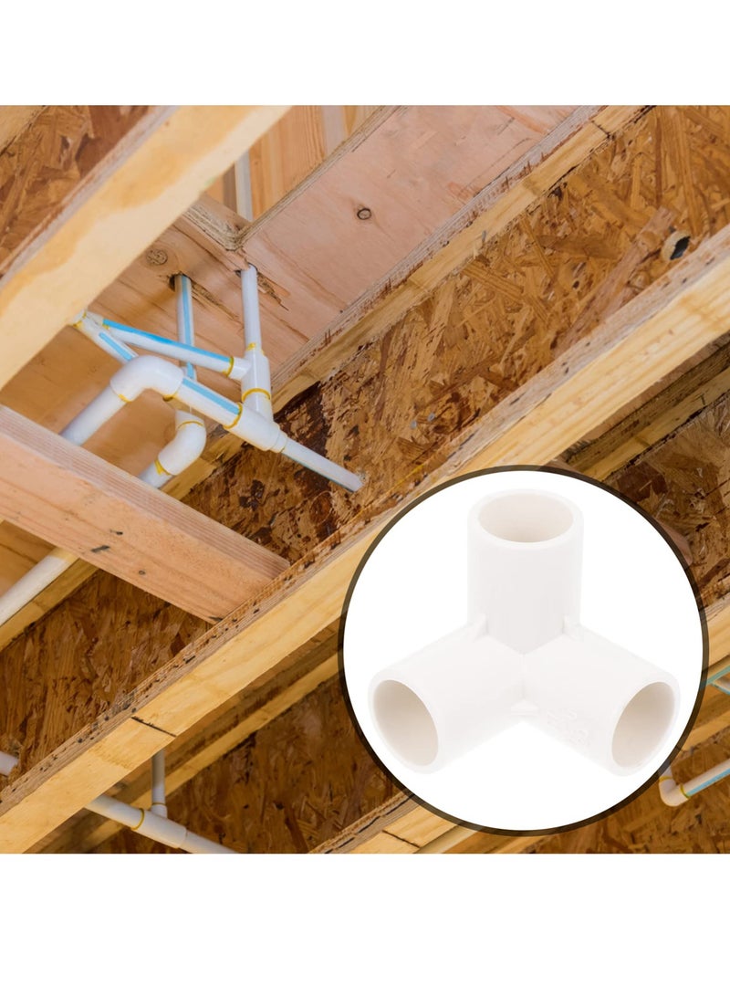 SYOSI 3 طرق تركيبات PVC الكوع، 8 قطع محولات أنابيب المياه زاوية الأنابيب، موصلات ملحقات الأنابيب وصلات التوصيل لرفوف PVC DIY هيكل دعم الحديقة أبيض  - Image 4