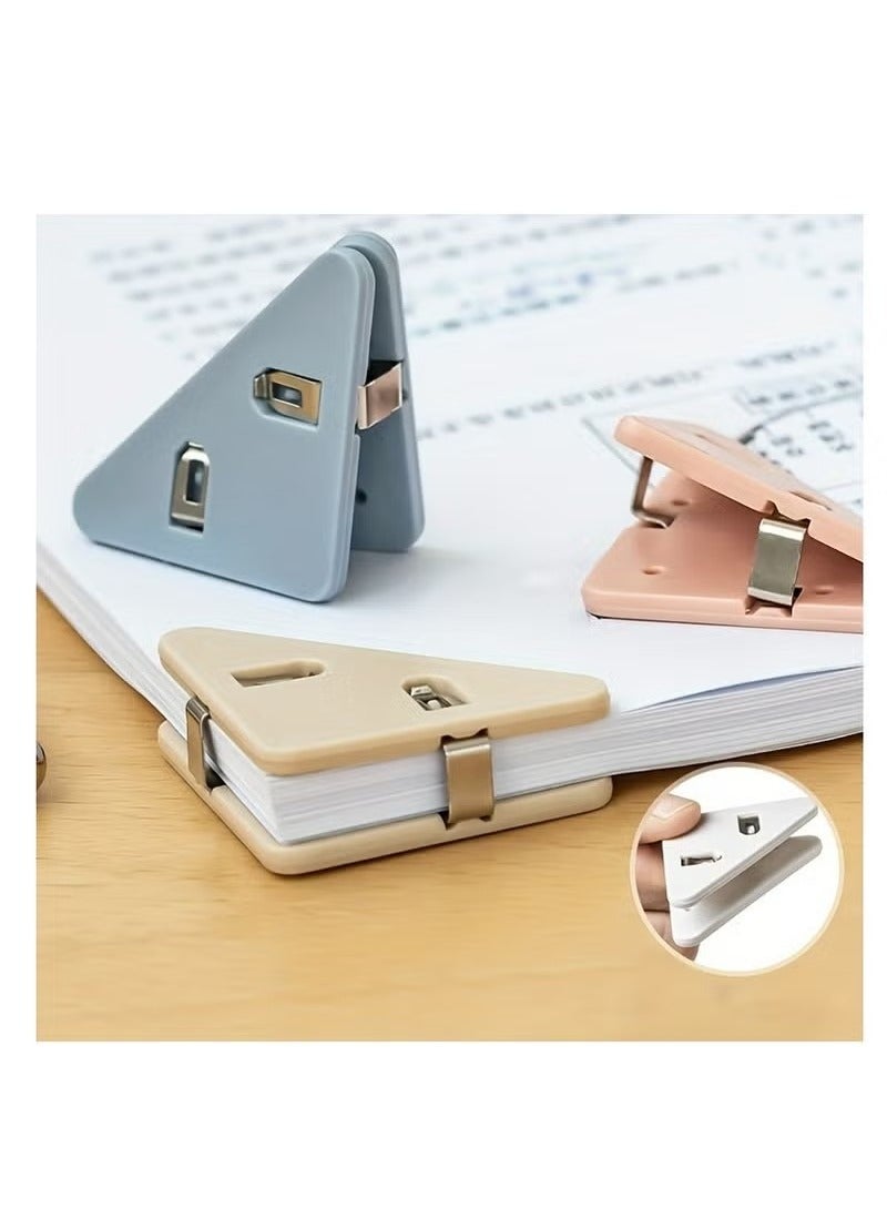 6pcs Random Color Colorful Plastic Folders, Office Triangle Binder, Test Book, Anti-Curl Multi-Functional Right Angle Binder - Image 1