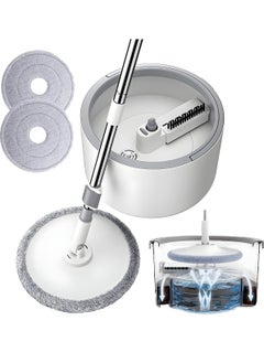 NextWave Spin Mop for Cleaning Floor – 2 Microfiber Mop Heads (Wet/Dry) – Bucket with Spinner & Wringer – Extendable Handle – 360° Floor Cleaner – Quick Absorption  - Image 1