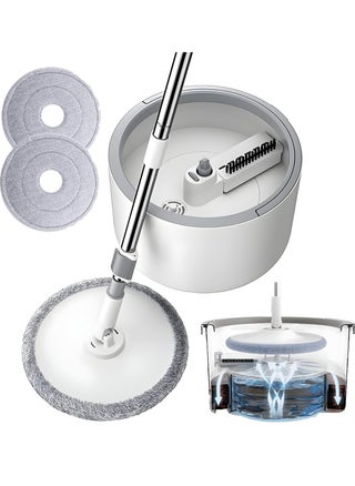 Spin Mop and Bucket Set Flat Mop with Self-Separating Clean Water System 360° Floor Cleaning Mop with 2 Extra Pads ممسحة تنظيف ارضيات - pzsku/Z6E406C4B4701682AB828Z/45/1745251419/afeadcf3-6020-44d0-998d-639f06a2273b