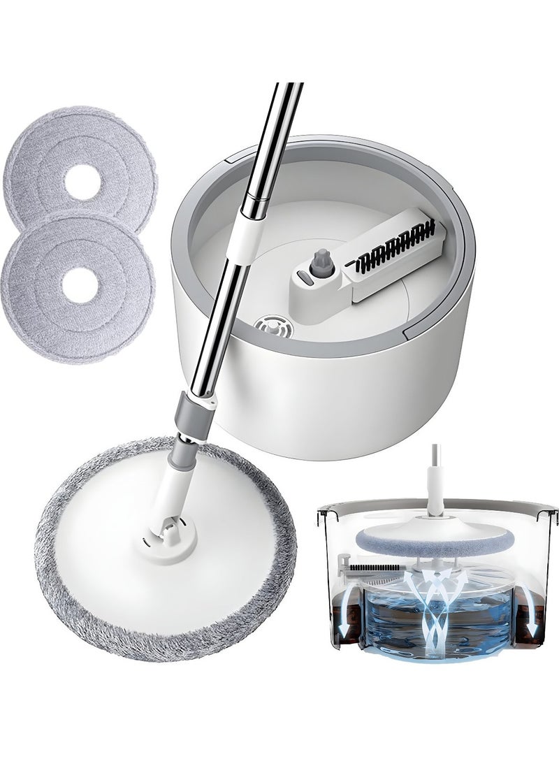 NextWave - Spin Mop for Cleaning Floor – 2 Microfiber Mop Heads (Wet/Dry) – Bucket with Spinner & Wringer – Extendable Handle – 360° Floor Cleaner – Quick Absorption - Image 1